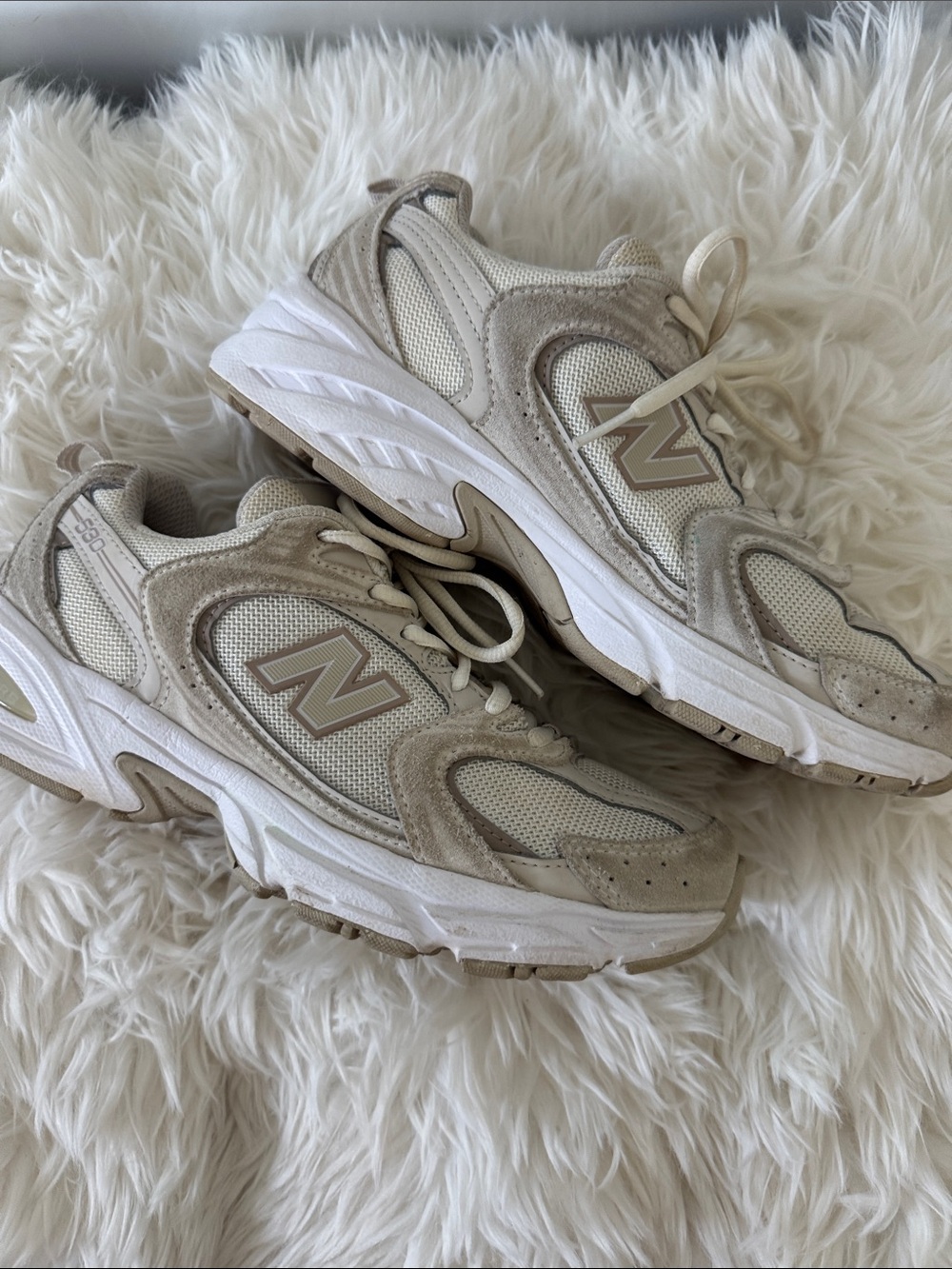 New Balance Neutral Beige Lace-Up Running Sneakers - Picture 2 of 4